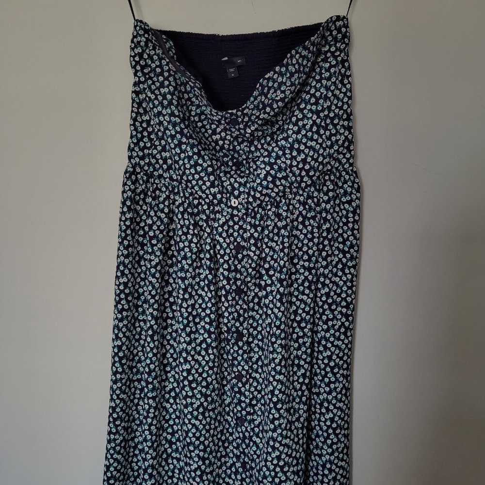 GAP Blue Floral (Strapless) Dress Size M